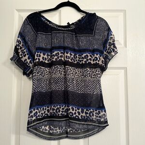 Express womens sheer leopard blouse